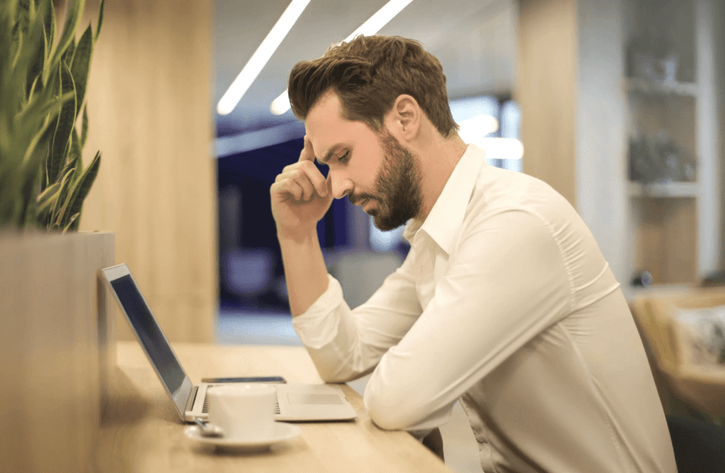 man working on laptop